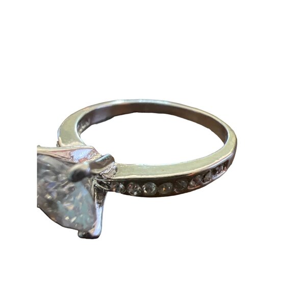 Sparkly 1 carat Engagement Ring Platinum White Gold Silver Tone Prong Set SZ 9.7 - Picture 9 of 15